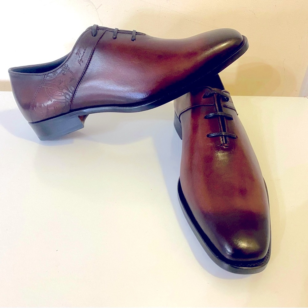 BERLUTI scrito Alexandro men brown shoes Sz 9.5